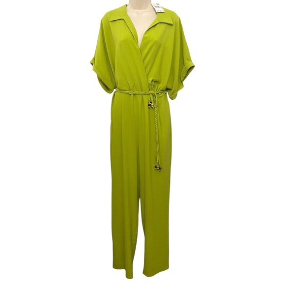 Mango NWT Jumpsuit Straight Leg Plus Size XXL Chartreuse - Picture 10 of 17
